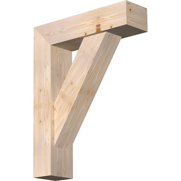 Ekena Millwork Traditional Block Smooth Bracket w/ Offset Brace, Douglas Fir, 7 1/2"W x 28"D x 36"H BKT0806X28X36TRA05SDF - main